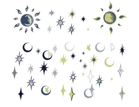 Star and moon seamless pattern. Illustrazione stock