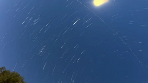 Star and Moon Trail Stock Footage 330954383