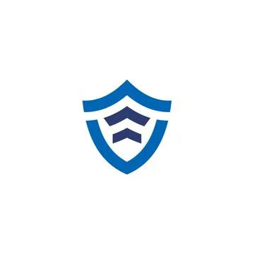 Star and shield simple logo design template Stock Illustration