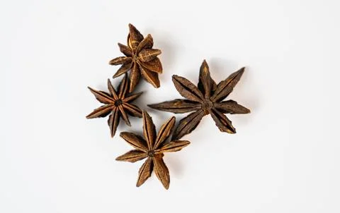 Star anise composition on white Stock Photos