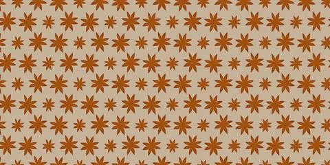 Star Anise seamless pattern. Dried Star Aniseed or lllicium Verum, Star anise Stock Illustration