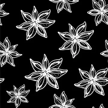  Star Anise seamless pattern  Stock Illustration