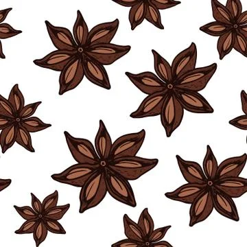  Star Anise seamless pattern  Stock Illustration