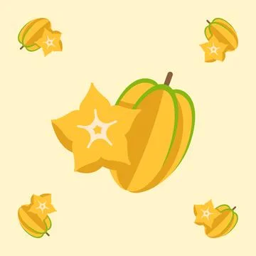 Star apple fruit seamless for pattern fabric, simple star apple fruit cute .. Stock Illustration