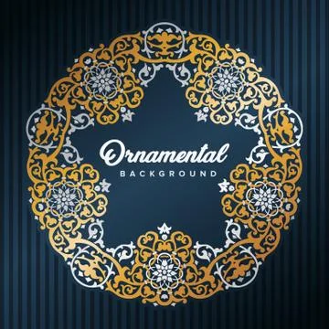 Star Arabic Frame. Islamic design framed by golden patterns Stock Illustration