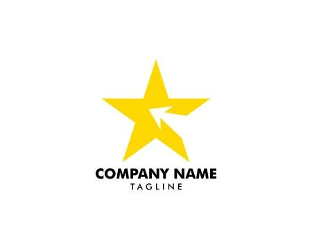Star Arrow Logo Design Vector Template Stock Illustration