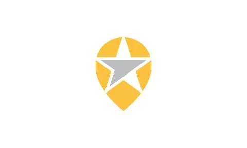 Star arrow with pin map location logo symbol vector icon illustration graph.. Stock Illustration