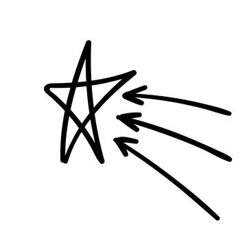 Star arrow vector doodle handdraw illustration Stock Illustration