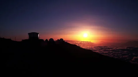 Star Astronomical Observatory, Ultimate Red Sunset Time Lapse, Mountain Range Stock-Footage 31824082