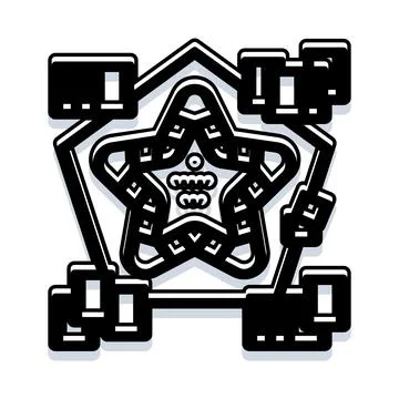 Star award icon with geometric pattern and outline Stock Illustration
