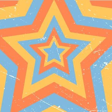 Star background in retro style in muted warm colors. Vector illustration. Stock Illustration