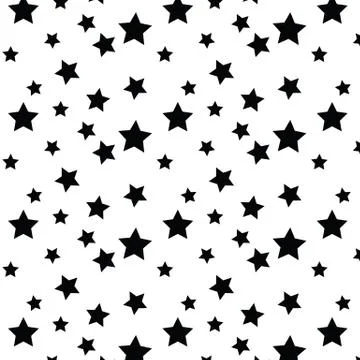 Star background Seamless.  vector black Stock Illustration
