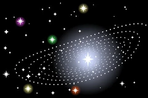 Star background, star spiral Stock Illustration