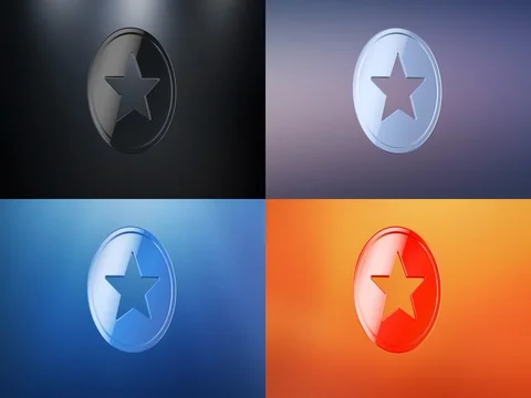 Star Badge 3d Icon Stock Footage 71352320