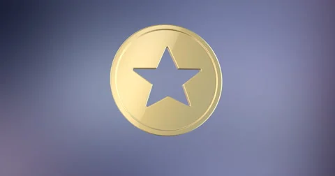 Star Badge Gold 3d Icon Stock Footage