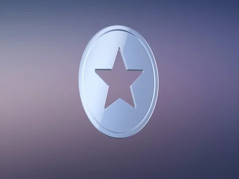 Star Badge Silver 3d Icon Stock Footage 71352257