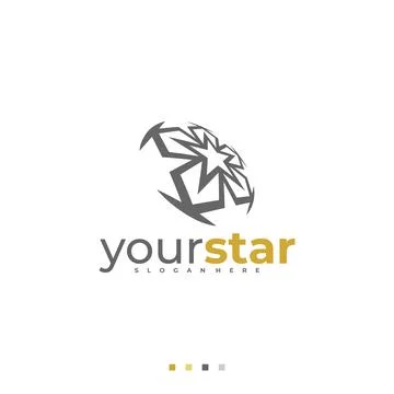 Star Ball logo vector template, Creative Star logo design concepts Stock Illustration