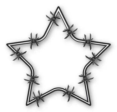 Star with barbed wire Stock Illustration