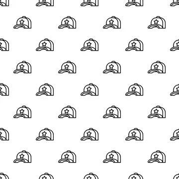Star baseball cap pattern seamless vector Illustrazione stock
