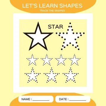 Star. Basic geometric shapes. Elements for children. Learn Shapes. Handwriting Stock Illustration