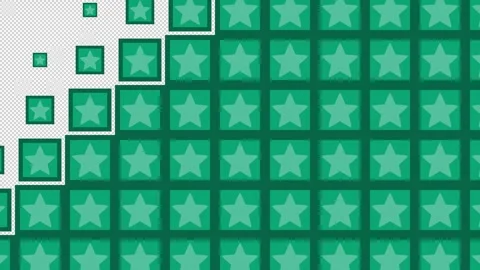 Star Block tile wave Transitions. 1080p - 30 fps - Alpha Channel (2) Stock Footage 256101245