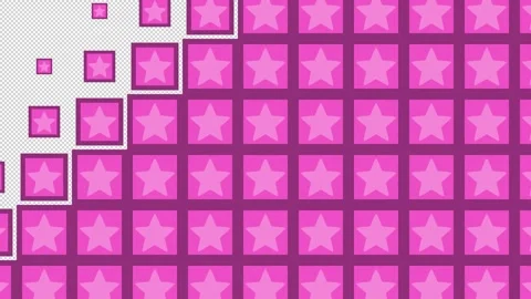 Star Block tile wave Transitions. 1080p - 30 fps - Alpha Channel (3) Stock Footage 256101285