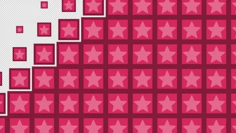Star Block tile wave Transitions. 1080p - 30 fps - Alpha Channel (7) Stock Footage 256101438