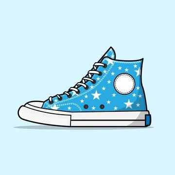 Star Blue Famous Sneakers Stock Illustration