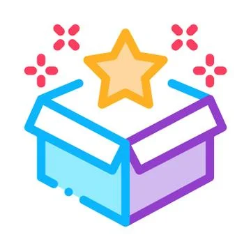 Star Bonus Box Icon Vector Outline Illustration Stock Illustration