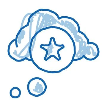 Star Bonus Cloud doodle icon hand drawn illustration 스톡 일러스트