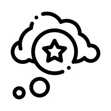 Star Bonus Cloud Icon Vector Outline Illustration Illustrazione stock