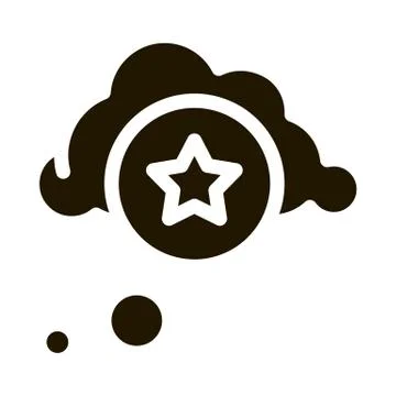 Star Bonus Cloud Icon Vector Glyph Illustration Stockillustratie