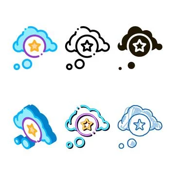 Star bonus cloud icon vector range outline Stock Illustration