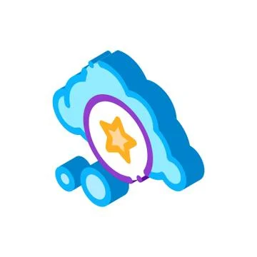 Star Bonus Cloud isometric icon vector illustration Stock Illustration