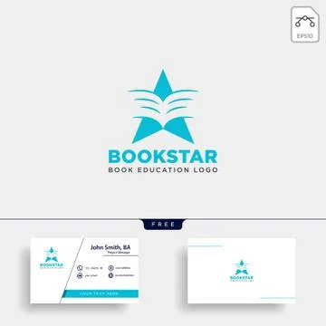 Star book education gradient negative simple logo template vector illustratio Stock Illustration