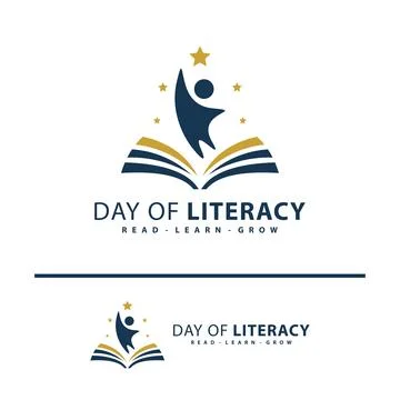 Star Book with people logo vector template. Creative Book star with people .. Ilustração Stock