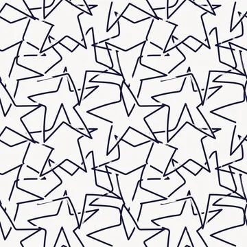 Star brush stroke seamless pattern design Stock Illustration