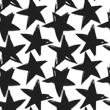 Star brush stroke seamless pattern design Stock Illustration