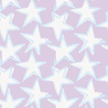 Star brush stroke seamless pattern design Stock Illustration