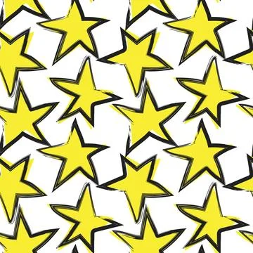 Star brush stroke seamless pattern design Stock Illustration