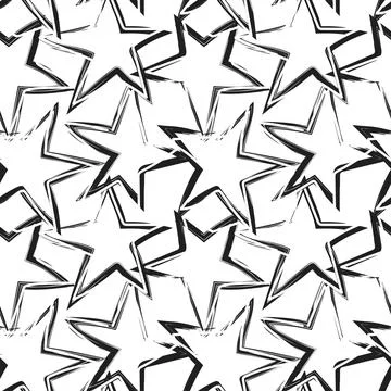 Star brush stroke seamless pattern design Stock Illustration
