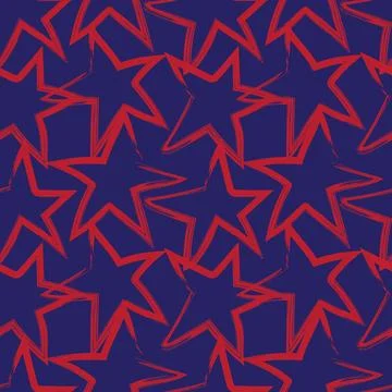 Star brush stroke seamless pattern design Stock Illustration