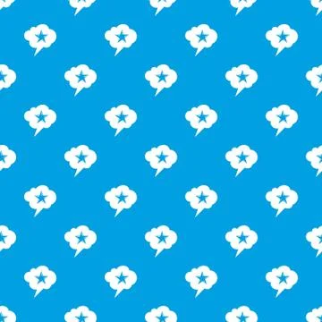 Star bubble speech pattern seamless blue 스톡 일러스트