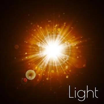 Star burst with sparkles. Light effect. Gold glitter texture. Stock Illustration