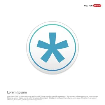 Star Button Icon - white circle button Illustrazione stock