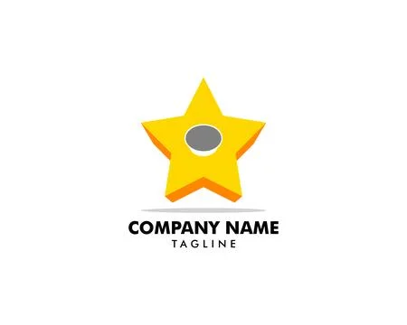 Star with Button Logo Design Vector Template Stock Illustration