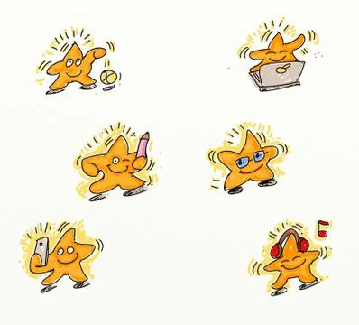 Star buttons for sites Stock Illustration