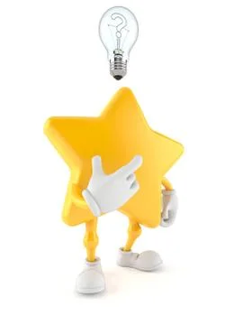 Star character thinking 스톡 일러스트