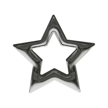 Star with chrome effect in 2000s style isolated on white background Illustrazione stock