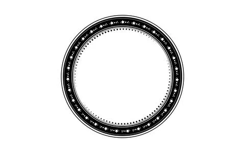 Star circle frame. Astrological inspired frame, circular object. Stock Illustration